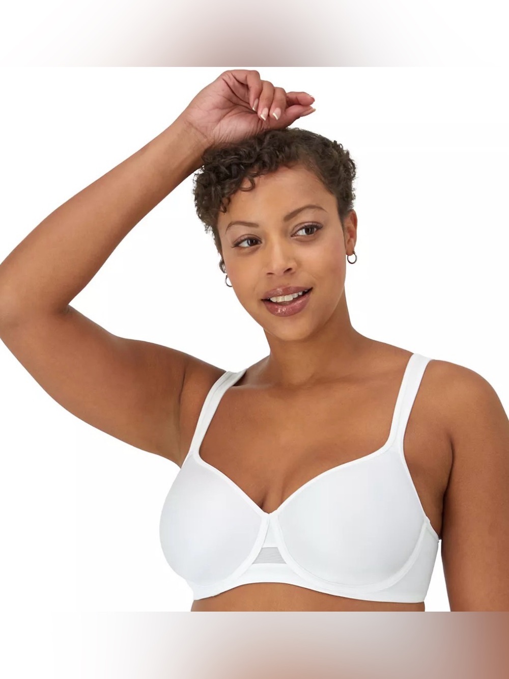 Bali Women's One Smooth U Ultra Light Minimizer Underwire Bra White Size 34DDD